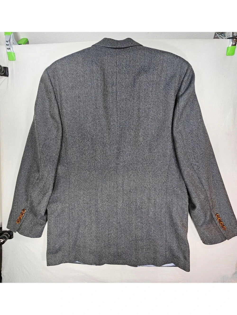 Oak Creek for Dillard's 100% Wool Blazer. 42L. Herringbone pattern. Made in USA.
